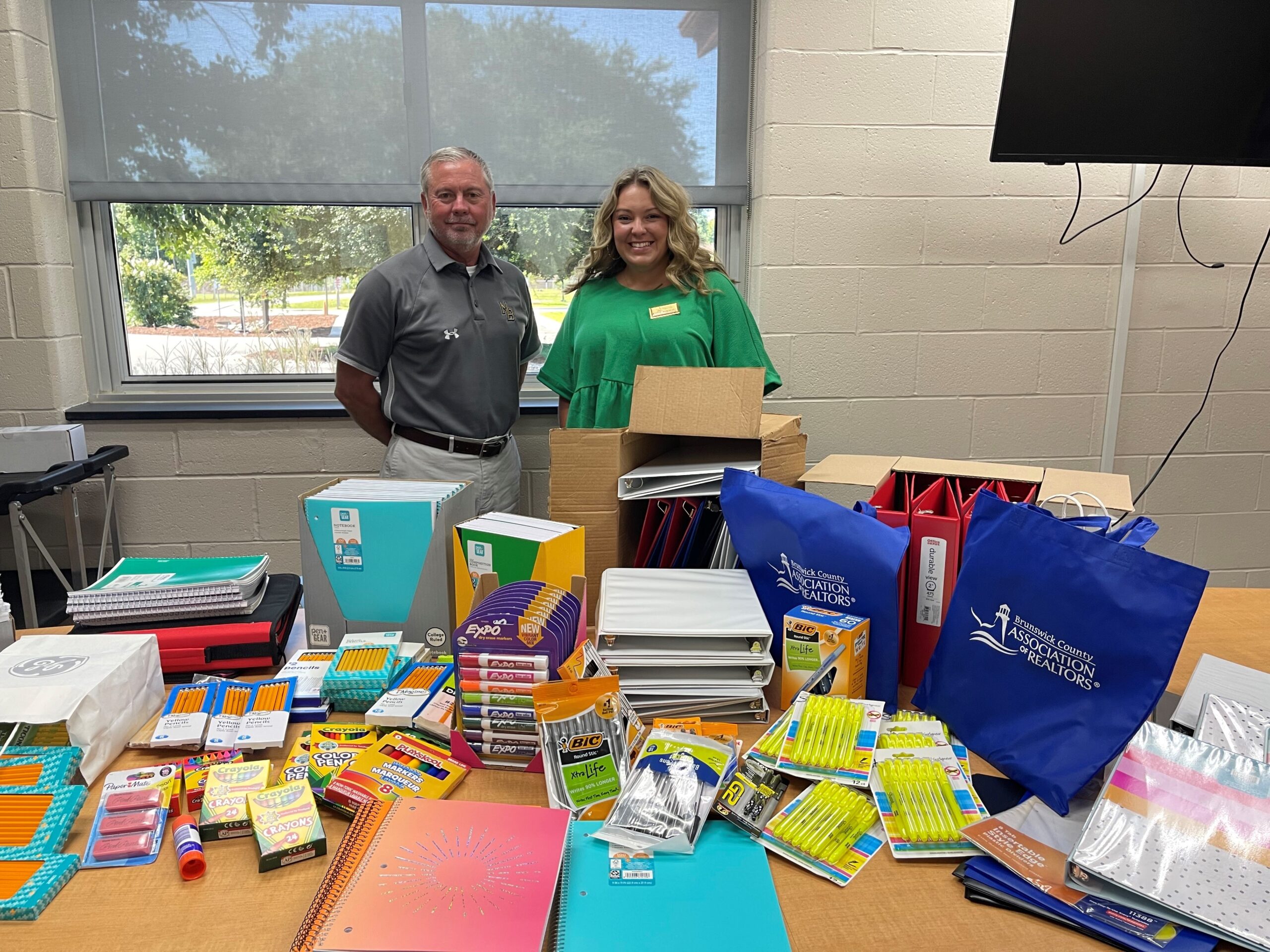 Delivering supplies to North Brunswick High School 